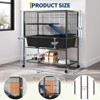 2 Tier Metal Small Animal Cage, 40"H Hamster Cage with Storage Shelf, Rolling Ferret Cage with 3 Platforms & Deep Tray, Indoor Critter Nation Cage - 2 of 4