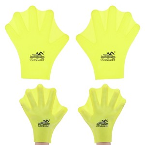 Unique Bargains Silicone Swimming Gloves Webbed Gloves Finger Frog Type for Diving 1 Pair - 1 of 4