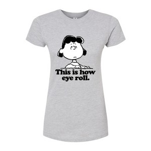 Women's - Peanuts - Lucy This Is How Eye Roll Juniors Fitted Graphic T-Shirt - 1 of 4
