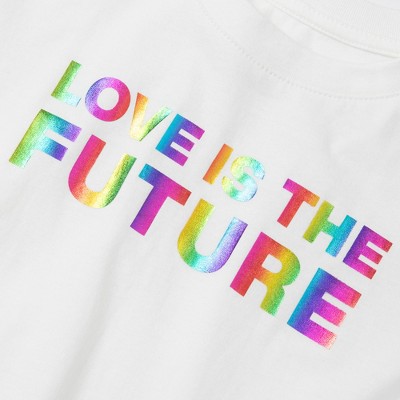 Lands' End Kids Short Sleeve Side Tie Graphic Tee - Large - Love Is The Future — фото 2