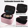 Unique Bargains Plaid Pattern Makeup Bag Cosmetic Travel Bag Woolen Large Makeup Bag for Women 1 Pc - 2 of 4