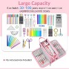 Fmeida Large Pencil Case, Big Capacity Pencil Pouch Pen Bag with 3 Compartment, Portable Canvas Stationery Organizer with Zipper - 4 of 4