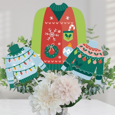 Big Dot Of Happiness Colorful Christmas Sweaters - Paper Straw
