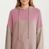 Anna-Kaci Women's Long Sleeve Color Block Knit Hoodie with Drawstring and Relaxed Fit - 3 of 4