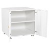 TopComfy Decorative Storage Cabinets Printer Stand with Storage Mobile Printer Tables with Door File Cabinet for Office, White, 26.38"*26.38"*6.5" - 3 of 4