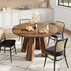 47" Round Dining Table for 4-6, Wood Kitchen Table with Sturdy Base, Farmhouse Circle Dinner Table for Dining Room, Living Room, 4 Strong Legs - 3 of 4