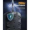 MaseiKar Surge Protector Power Strip, SUPERDANNY 18 AC Outlets with 4 USB Ports, 1875W/15A, 2100J, 6.5FT Flat Plug Heavy Duty Extension Cord , Black - 4 of 4