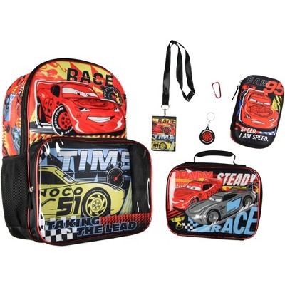 Disney Cars Taking The Lead Lightning Mcqueen Travel Laptop Backpack 5pc Set Black Target