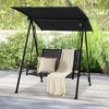 Tangkula 2-Person Patio Swing Seat Swing Bench Canopy Swing Loveseat Outdoor - 2 of 4