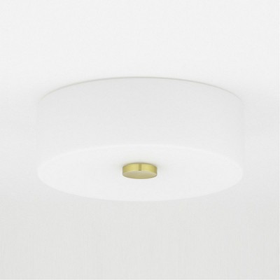 Sophie Aged Brass Opal Glass 2-Light Indoor/Outdoor Flush Mount