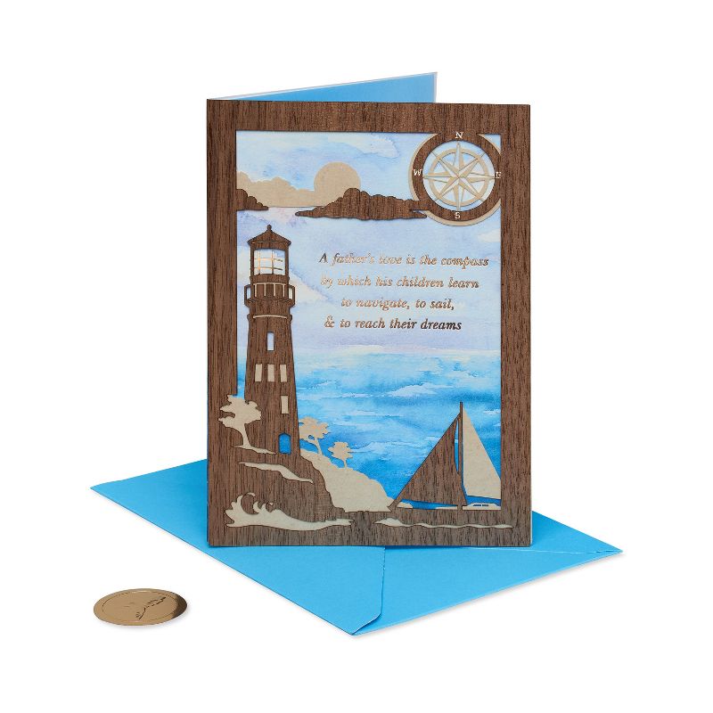 Father&#39;s Day Card Lasercut Lighthouse - PAPYRUS, 4 of 6
