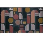 Deerlux Modern Living Room Area Rug with Nonslip Backing, Abstract Geo Pattern