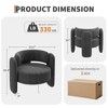 Modern Chenille Accent Chair - Mid-Century Upholstered, Cozy Round Armrest, Open Back, Round Corner Side Sitting Lounge, for Bedroom Office Cafe - 3 of 4