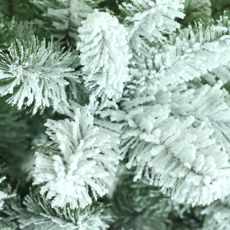 Puleo 9&#39; Unlit Flocked Full Virginia Pine Hinged Artificial Christmas Tree, 4 of 5