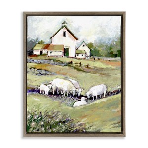 Stupell Industries Barn with Grazing Sheep Floating Frame Canvas Art - 1 of 4