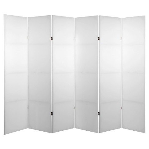 Oriental Furniture 6 ft. Tall White Cardboard Room Divider - 6 Panel