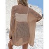 Clearlove Women's Lightweight Long Sleeve Open Front Beach Cover Up Crochet Lace Duster Cardigan Summer Boho Chic Shrug - 2 of 2