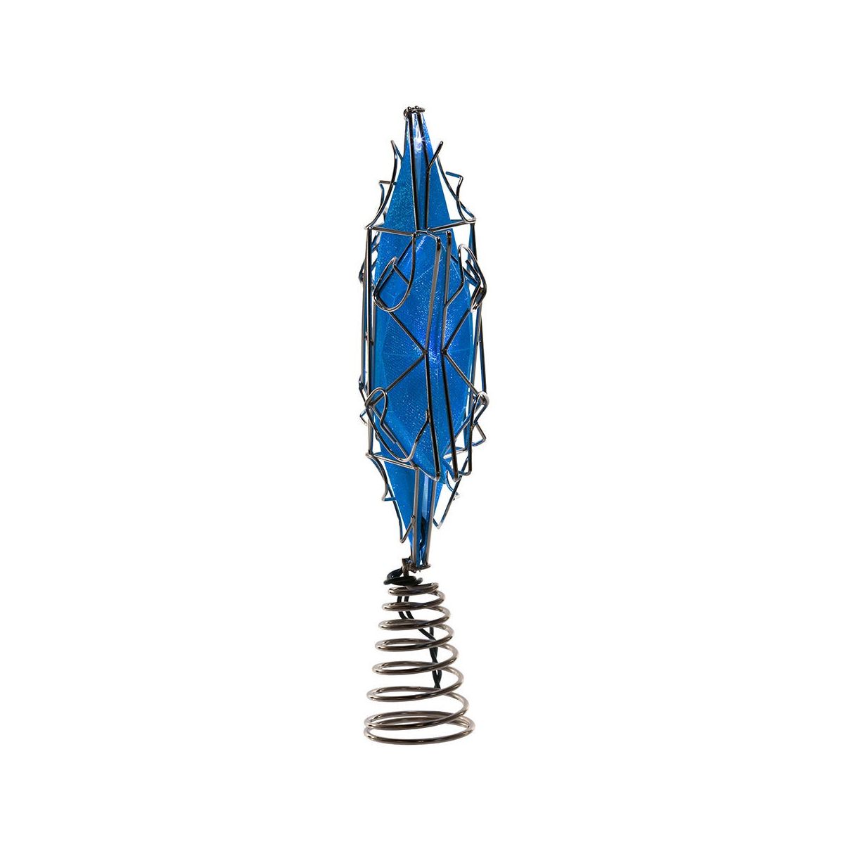Kurt Adler UL 10-Light LED Silver and Blue Shimmer Star Treetop - thumbnail 3