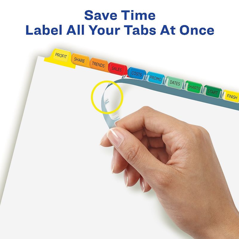 Avery Print & Apply Clear Label Dividers w/Color Tabs 12-Tab Letter 5 Sets 11405, 4 of 10