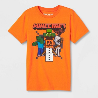 Boys' Minecraft Halloween Short Sleeve Graphic T-Shirt - Orange