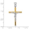 Black Bow Jewelry 14k Two Tone Gold, Polished Crucifix Pendant, 21 x 37mm - 4 of 4