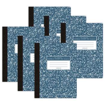 Roaring Spring Paper Products Composition Book, Unruled, 100 Sheets, 9.75" x 7.5", Blue Marble, Pack of 6