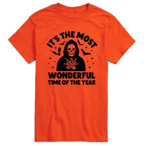 Women's - Instant Message - Time Of Year Grim Reaper- Women's Short Sleeve Graphic T-Shirt Short Sleeve Graphic T-Shirt - 1 of 3
