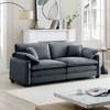 Corduroy 2-Seater Sofa with 4 Pillows, Large Deep-Seat Cozy Living Room Sofa, Modern Retro Design - 3 of 4