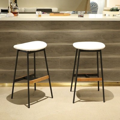 NicBex 25"/29" Counter Height Bar Stools ,Modern Backless Bar Stools Set of 2 with Footrest,Island Chairs with Fabric Cushions for Kitchen & Dining