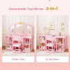JOYMOR 2-in-1 Princess Vanity Set with Tri-Fold Mirror & Storage, Kids Table & Chair, Ideal Holiday & Birthday Gift (Pink) - 2 of 4