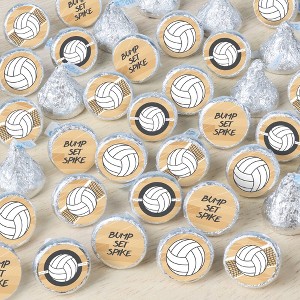 Big Dot of Happiness Bump, Set, Spike - Volleyball - Baby Shower or Birthday Party Small Round Candy Stickers - Party Favor Labels - 324 Count - 1 of 4