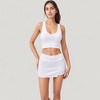 Anna-Kaci Active Women's Ribbed Sports Bra with Wide Straps and Scoop Neckline for Low to Medium Impact Activities - Small, White - 2 of 4