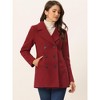 Allegra K Women's Long Sleeves Double Breasted Button Winter Outerwear Pea Coat - 2 of 4