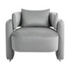 Modern Velvet Upholstered Dining Room Lounge Chair,Single Sofa with Pillow,Bedroom Office lounge chair,Living Room Kitchen Chairs-Cuddlewood - 3 of 4