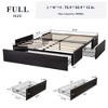 Allewie Platform Bed Frame with 3 Storage Drawers, Fabric Upholstered, Wooden Slats Support, No Box Spring Needed, Noise Free, Easy Assembly - image 2 of 4