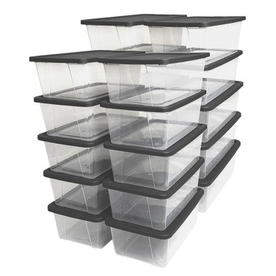 Homz Snaplock Stackable 6 Quart Clear Organizer Storage Container Bin ...