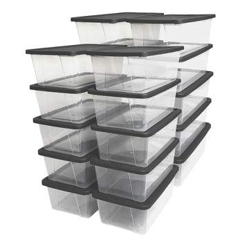 Plastic Storage Box Stackable Handle Locking Art Supply Containers with  Lids Craft Bin Organizer Box 