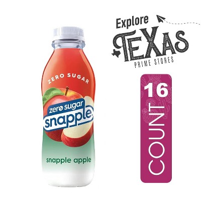 Snapple Zero 16-Pack of Apple All Natural Iced Tea Gluten Free 16.0 Fl Oz Plastic Bottle Zero Apple