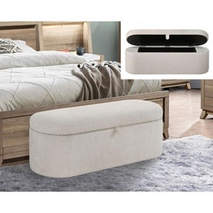 Kumasinova 46" Modern Storage Ottoman Bench with Hidden Compartment,Entryway Bench with Wooden Frame,End of Bed Storage Bench for Bedroom&Living Room - 1 of 4