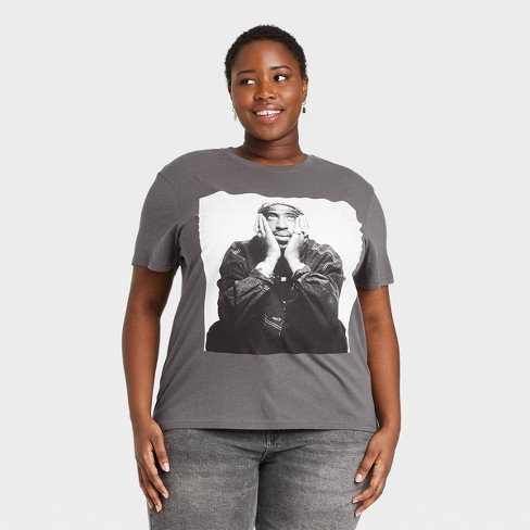 Women's Tupac Plus Size Short Sleeve Graphic T-shirt - Black 3x