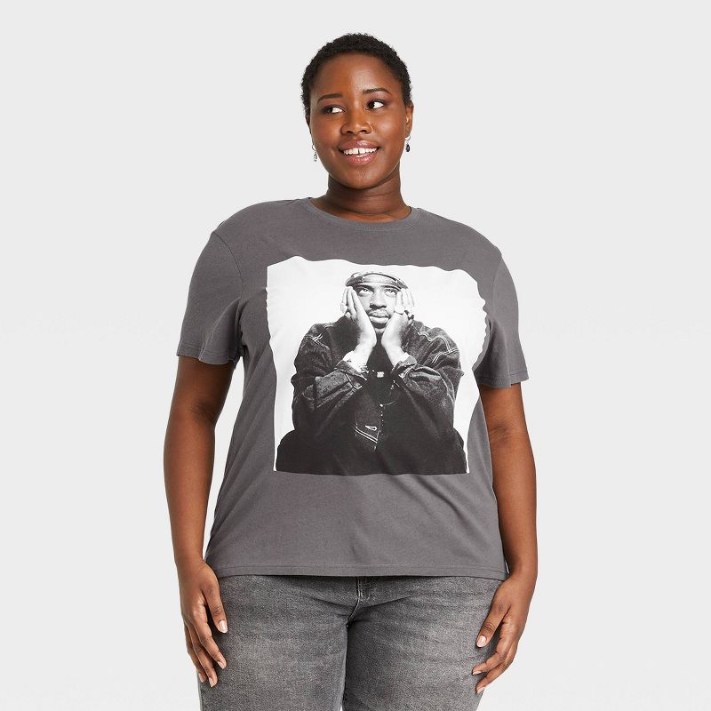 Women's Tupac Short Sleeve Graphic T-Shirt - Black, 1 of 10