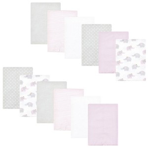 Luvable Friends Hudson Baby Flannel Burp Cloths 12pk Set - 1 of 2