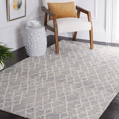 Gray Hand-Tufted Wool 4' x 6' Rectangular Area Rug