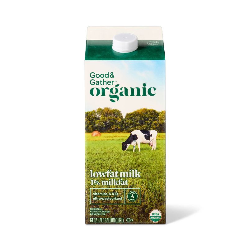 Organic 1% Milk - 0.5gal - Good & Gather&#8482;, 1 of 6