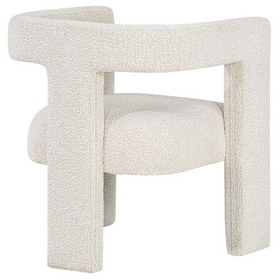 Petra White Bouclé Upholstered Modern Accent Chair