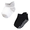 Hudson Baby Infant Boy Non-Skid No-Show Socks, Black Gray Stripes - 4 of 4