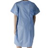 DMI Hospital Gown, Poly-Cotton Patient Gown with Back Snaps, Machine Washable, Unisex, One Size Fits up to 2XL, Blue - 2 of 4