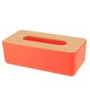 Evideco French Home Goods White Tissue Box Cover Padang with Bamboo Top - Elegant Design for Home and Office - Enhance Décor and Organization - 2 of 4