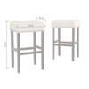 DSVIMOY Counter and Bar Stool Set of 2 Backless Faux Leather for Modern Kitchen and Dining, Beige, 32.25"*19.25"*9.5" - 3 of 4