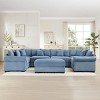 Oversized Modular Corduroy Sectional Sofa with Extra-Wide Armrests, Convertible 6-Seat Cloud Couch for Living Room or Bedroom-The Pop Home - 3 of 4